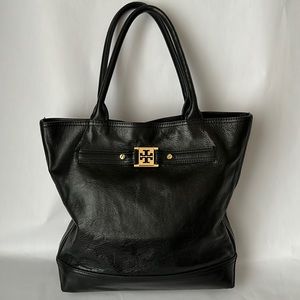 Tory Burch black leather tote